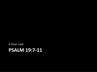 Psalm 19:7-11