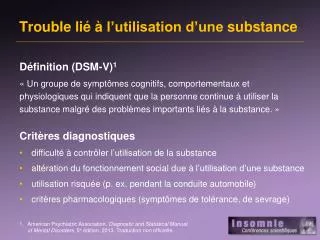 trouble li l utilisation d une substance