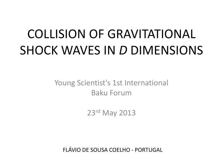 collision of gravitational shock waves in d dimensions