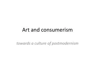 Art and consumerism