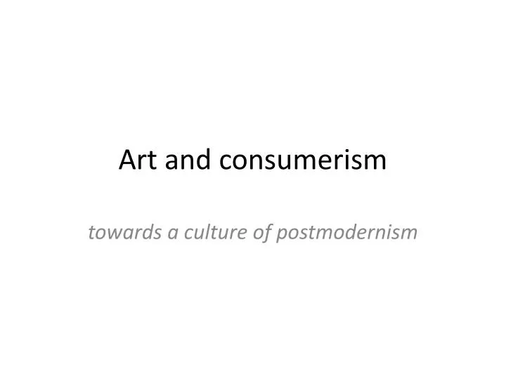 art and consumerism