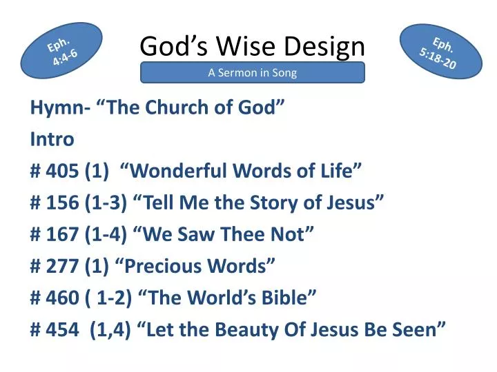 god s wise design