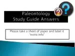 Paleontology Study Guide Answers - slide 1