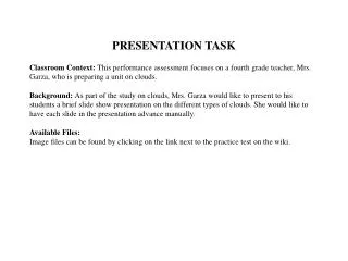 PRESENTATION TASK