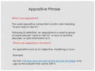 Appositive Phrase