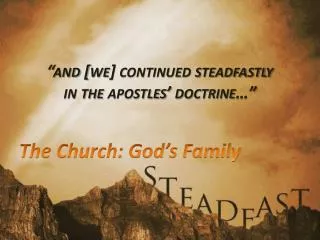 and we continued steadfastly in the apostles doctrine