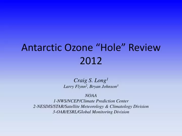 antarctic ozone hole review 2012