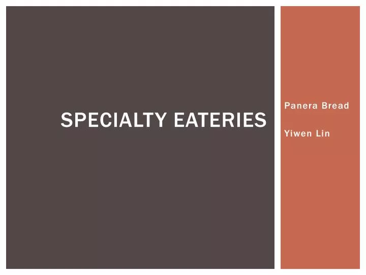 specialty eateries