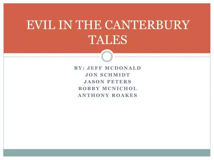 evil in the canterbury tales
