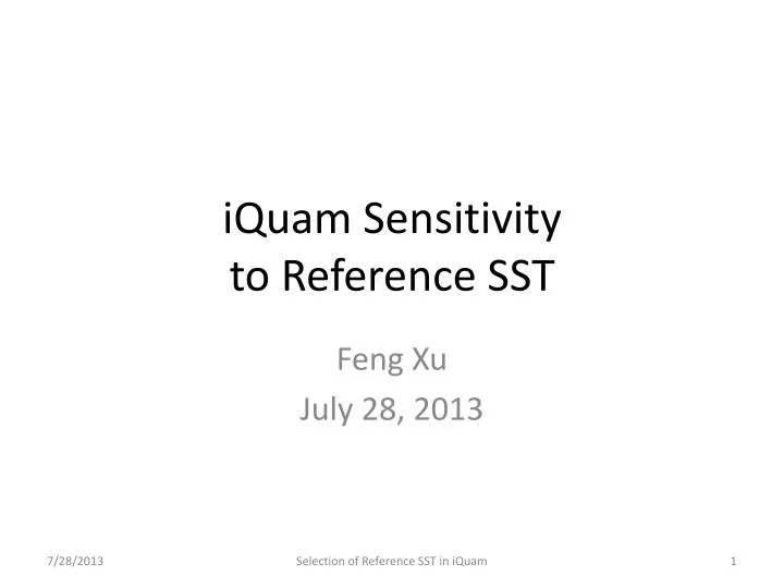 iquam sensitivity to reference sst