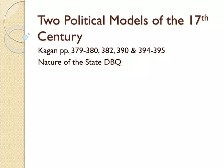 two political models of the 17 th century