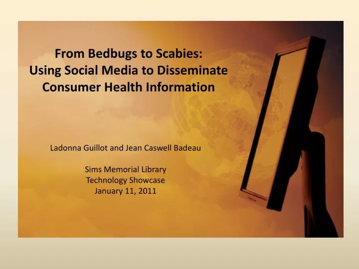 from bedbugs to scabies using social media to disseminate consumer health information