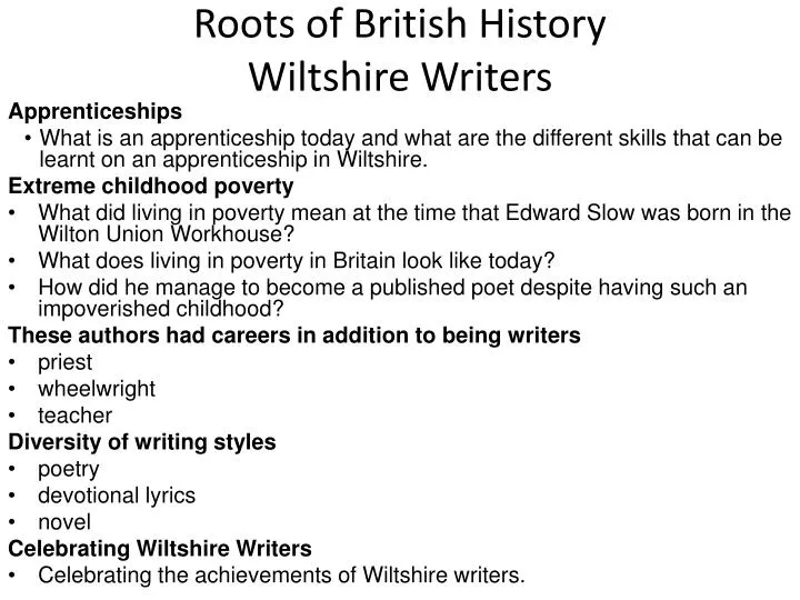 roots of british history wiltshire writers