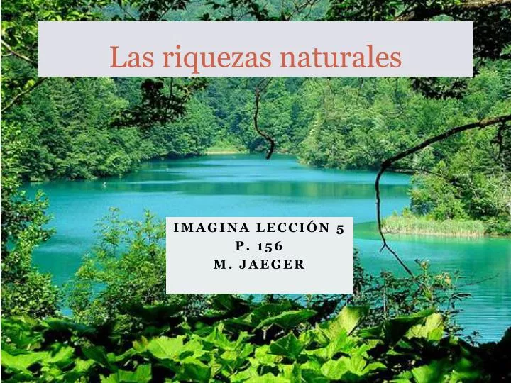 las riquezas naturales