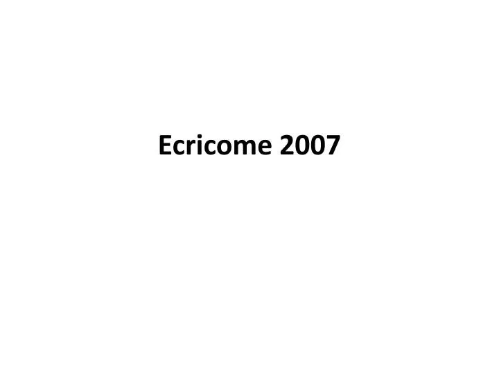 ecricome 2007