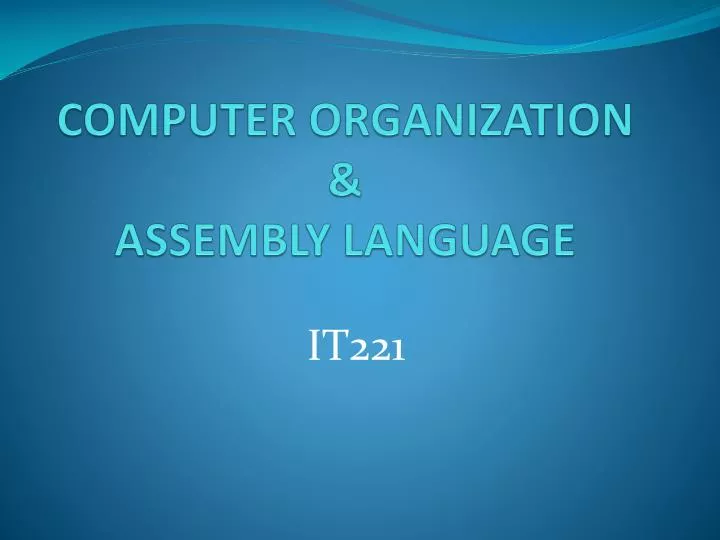 computer organization assembly language