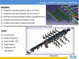 Design of 500 T Cold Draw Machine
