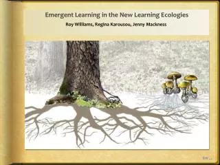 Emergent Learning in the New Learning Ecologies Roy Williams, Regina Karousou, Jenny Mackness