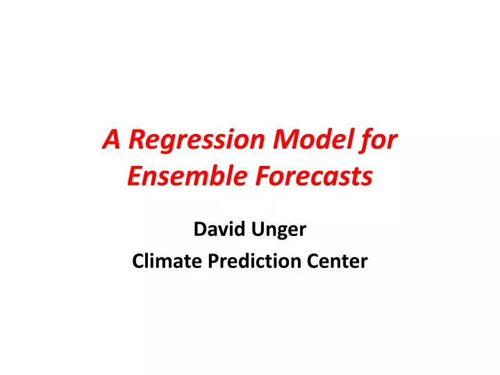 a regression model for ensemble forecasts
