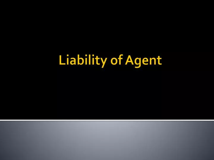 liability of agent