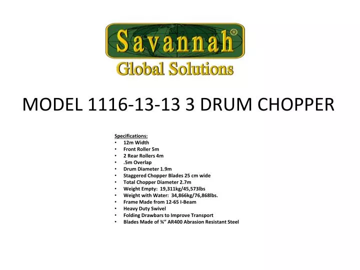 model 1116 13 13 3 drum chopper