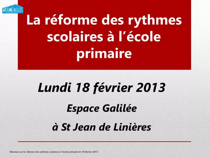 la r forme des rythmes scolaires l cole primaire