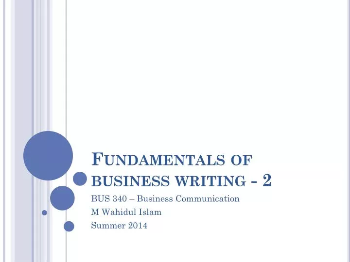 fundamentals of business writing 2