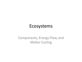 Ecosystems