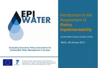 Introduction to the Assessment of Policy Implementability