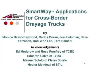 SmartWay ? Applications for Cross-Border Drayage Trucks