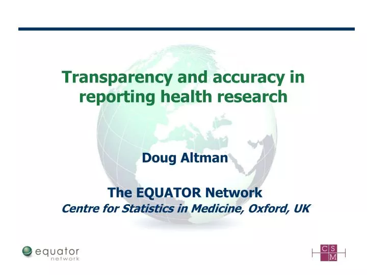 transparency and accuracy in reporting health research