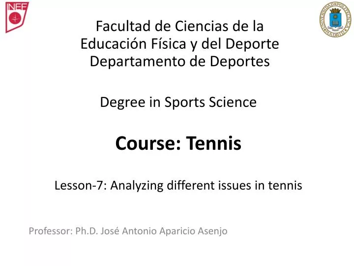 degree in sports science course tennis lesson 7 analyzing different issues in tennis