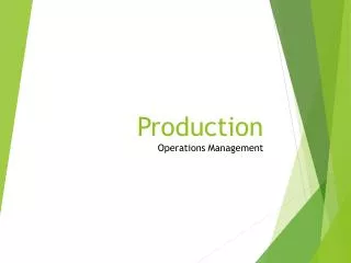 Production Operations Management