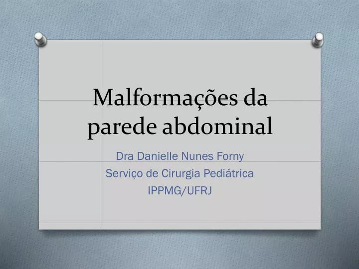 malforma es da parede abdominal