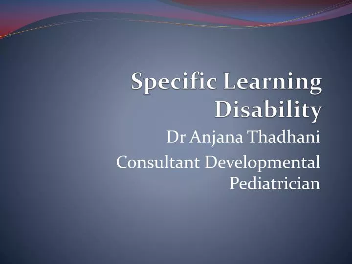 specific learning disability