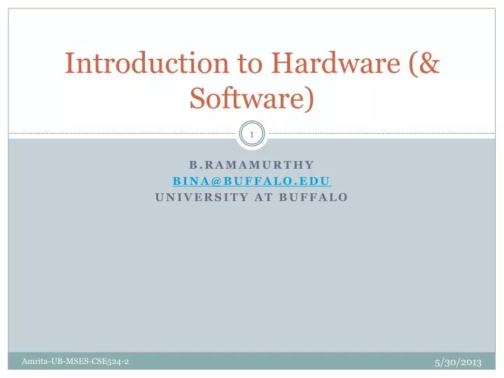 introduction to hardware software