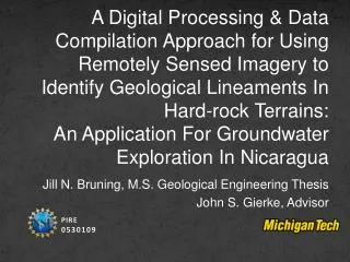 Jill N. Bruning , M.S. Geological Engineering Thesis John S. Gierke , Advisor