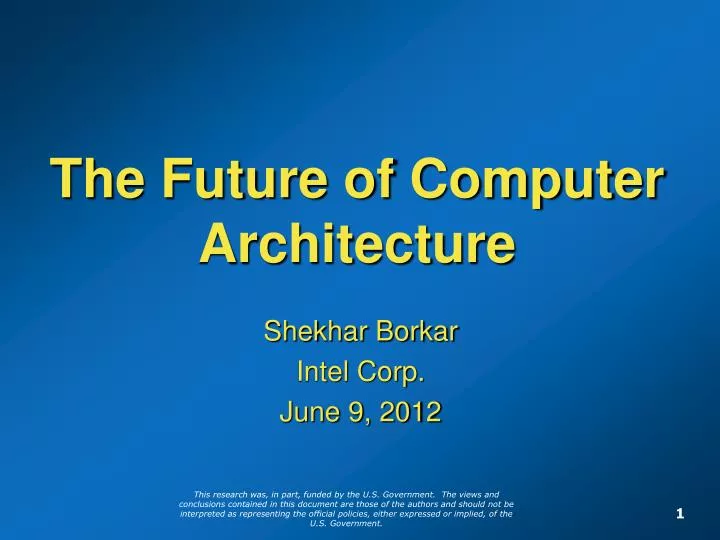 the future of computer architecture
