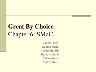 Great By Choice Chapter 6: SMaC