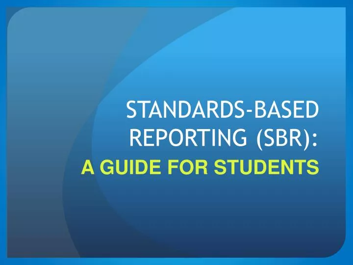 standards based reporting sbr