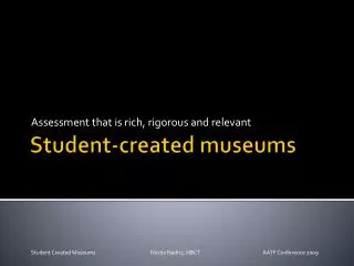 Student-created museums