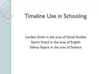 Timeline Use in Schooling