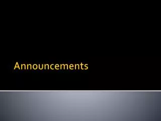 Announcements