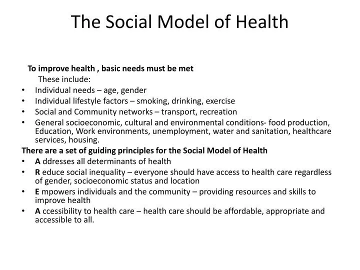 the social model of health