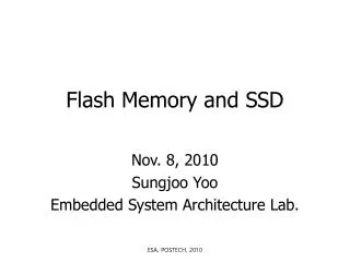 Flash Memory and SSD