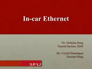 In-car Ethernet