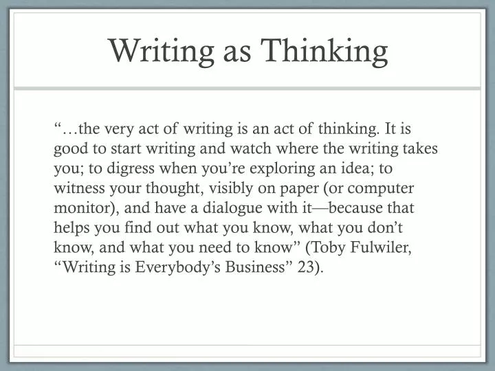 writing as thinking