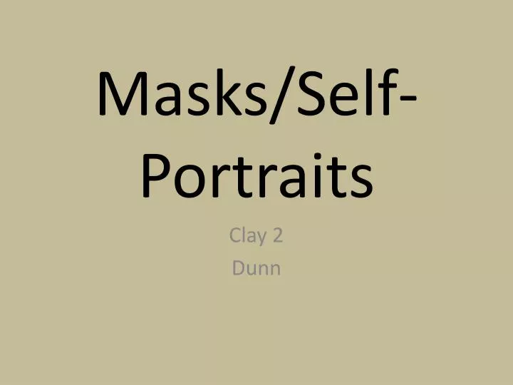 masks self portraits