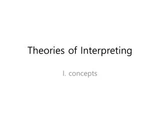 Theories of Interpreting