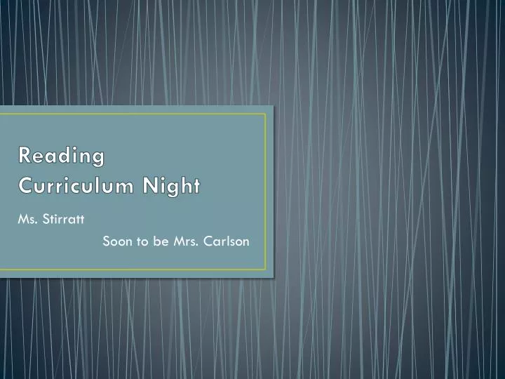 reading curriculum night